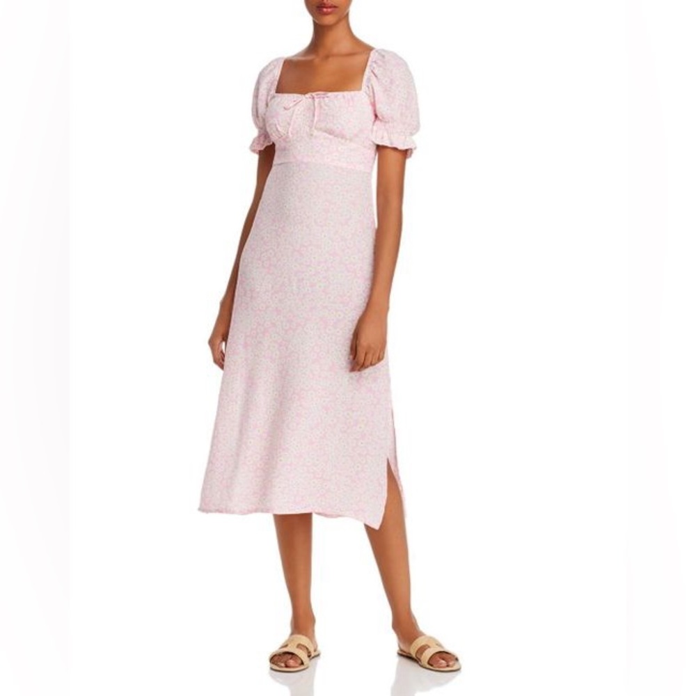 Faithfull The Brand Evelyn Floral Puff Sleeve Midi Dress